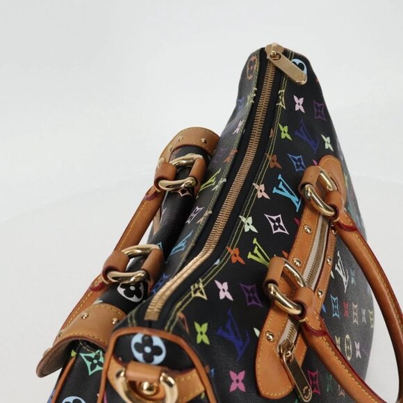 LOUIS VUITTON Monogram Multicolor Rita Tote Bag Black M40126 LV Auth 121294V - Picture 7 of 16